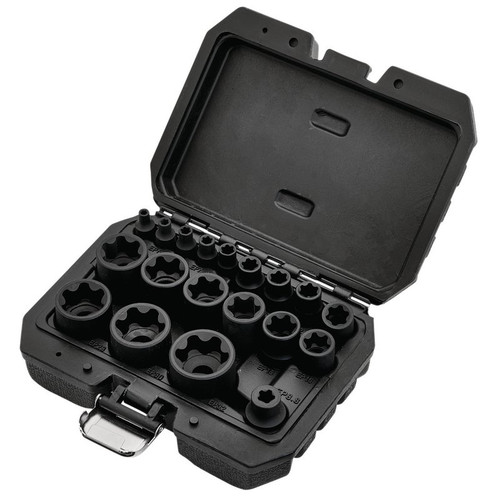 Draper 07128 External Torx Plus Socket Set, 1/4", 3/8", 1/2" Sq. Dr. (19 Piece)