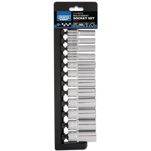 Draper Expert 50176 Multi-Drive® Deep Socket Set, 3/8" Sq. Dr. (12 Piece)