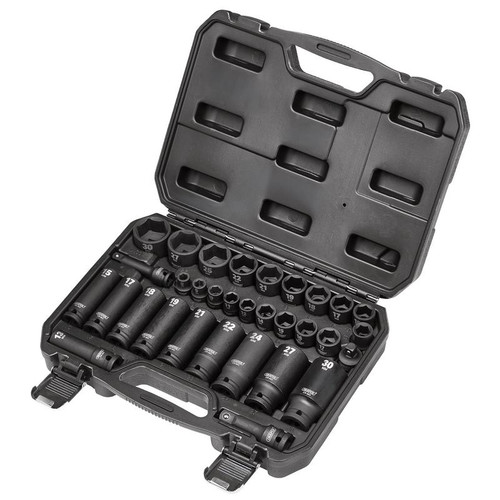 Draper 83098 HI-TORQ® Impact Socket Set, 3/8" & 1/2" Sq. Dr. (32 Piece)
