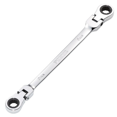 Draper 27744 HI-TORQ® Metric Flexible Head Double Ring Ratchet Spanner, 8 x 9mm