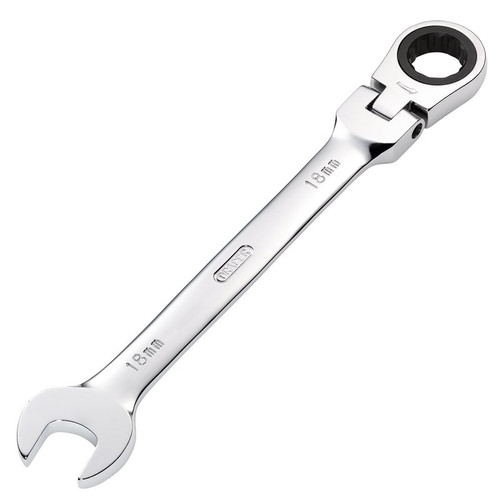 Draper 52020 HI-TORQ® Metric Flexible Head Ratcheting Combination Spanner, 18mm