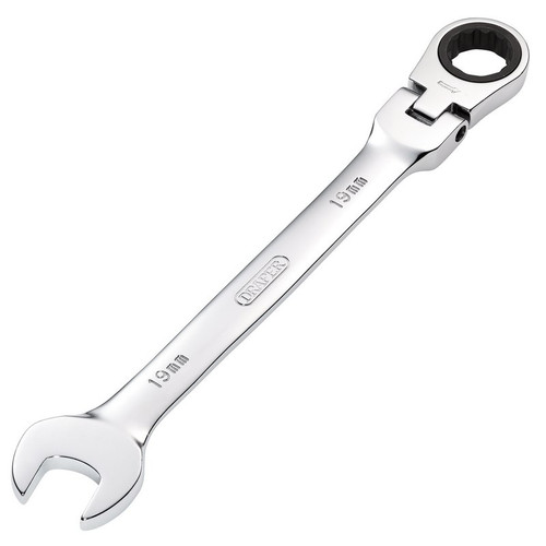 Draper 52021 HI-TORQ® Metric Flexible Head Ratcheting Combination Spanner, 19mm
