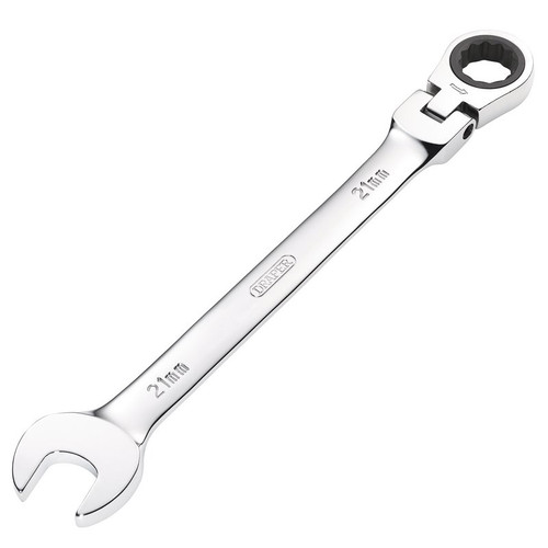 Draper 52022 HI-TORQ® Metric Flexible Head Ratcheting Combination Spanner, 21mm