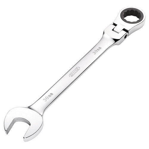 Draper 52027 HI-TORQ® Metric Flexible Head Ratcheting Combination Spanner, 30mm