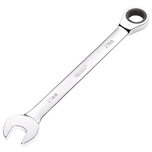 Draper 31020 Metric Ratcheting Combination Spanner, 21mm