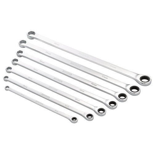 Draper 27778 HI-TORQ® Metric Extra-Long Double Ring Ratchet Spanner Set (7 Piece)
