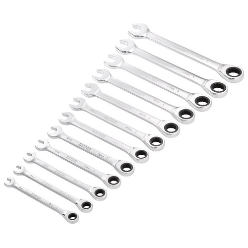 Draper 27689 HI-TORQ® Metric Ratchet Combination Spanner Set, 8 - 19mm (12 Piece)