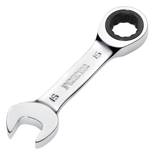 Draper 27909 HI-TORQ® Metric Stubby Ratchet Combination Spanner, 15mm