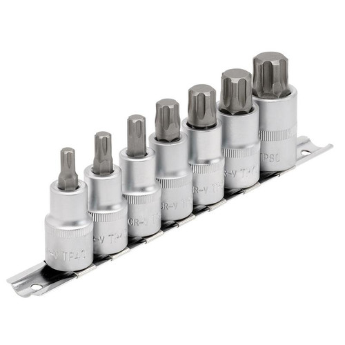 Draper Expert 16341 TX-STAR® Plus Socket Bit Set, 1/2" Sq. Dr., 55mm (7 Piece)