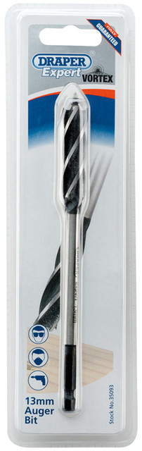 Draper Expert 35093 4 Fluted Auger Bit, 13 x 165mm