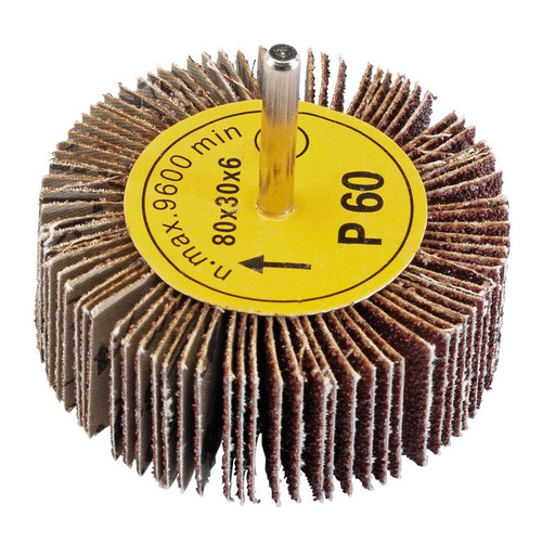 Draper 76468 Abrasive Flap Wheel, 80 x 30mm, 60 Grit