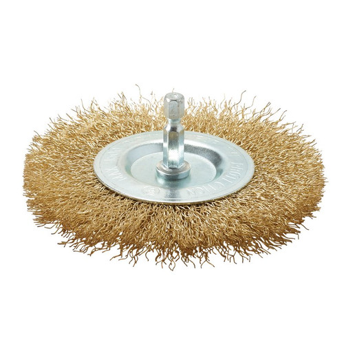 Draper 41428 Brassed Steel Crimped Wire Wheel Brush, 100mm