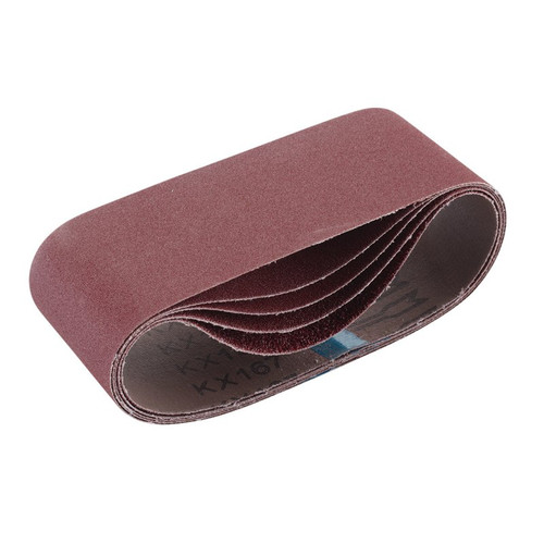 Draper 09237 Cloth Sanding Belt, 75 x 457mm, Assorted Grit (Pack of 5)