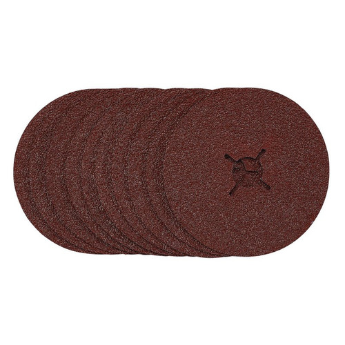 Draper 68628 Fibre Sanding Discs, 125mm, 36 Grit, (Pack of 10)