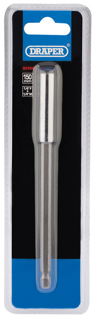 Draper 82408 Magnetic Bit Holder, 150mm, 1/4" (F) x 1/4" (M)