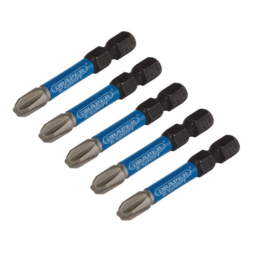 Draper Expert 05645 Cross Slot/PH Type Impact Screwdriver Bits, No.3 x 50mm, 1/4" Hex (Pack of 5)