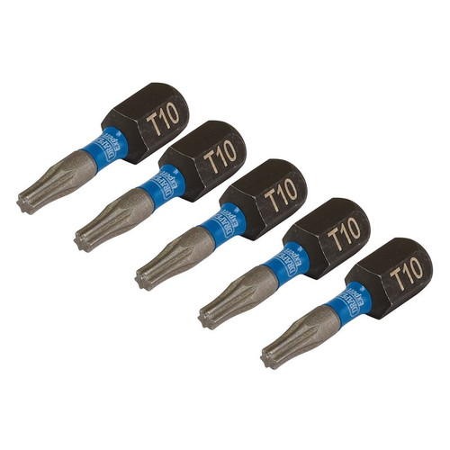 Draper Expert 05491 TX-STAR® Impact Screwdriver Bits, T10 x 25mm, 1/4" Hex (Pack of 5)
