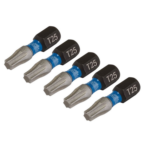Draper Expert 05494 TX-STAR® Impact Screwdriver Bits, T25 x 25mm, 1/4" Hex (Pack of 5)
