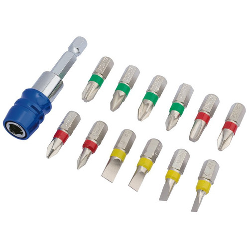 Draper Expert 82401 Coloured Screwdriver Bit Set With Magnetic Holder (13 Piece)
