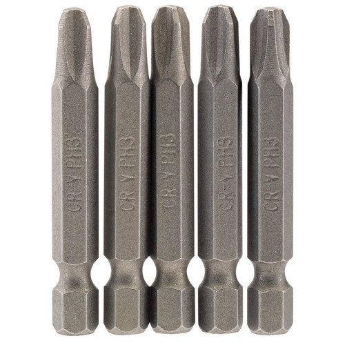 Draper 64290 Cross Slot Insert Bit, 1/4" Hex, 50mm Long, No.3 (Pack of 5)