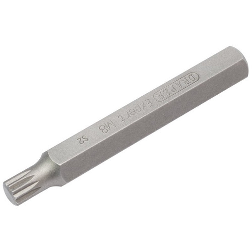 Draper Expert 33346 Spline 10mm Insert Bit for Mechanics Bit Sets, M8 x 75mm