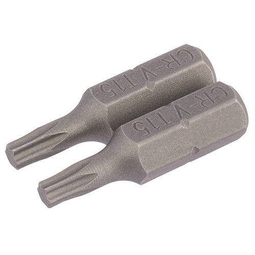 Draper 66429 TX-STAR® Insert Bit, 1/4" Hex, 25mm Long, T15 (Pack of 2)