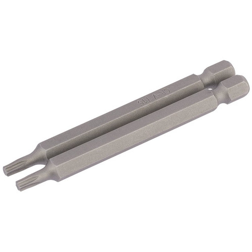 Draper 66847 TX-STAR® Insert Bit, 1/4" Hex, 75mm Long, T15 (Pack of 2)