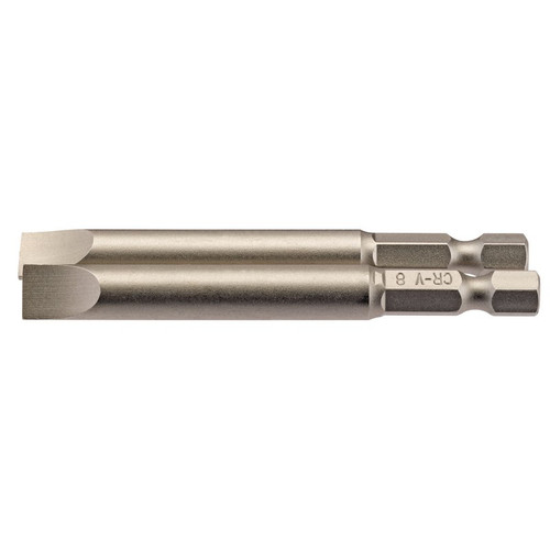 Draper 64310 Plain Slot Insert Bit, 8mm, 1/4" Hex, 75mm Long (Pack of 2)