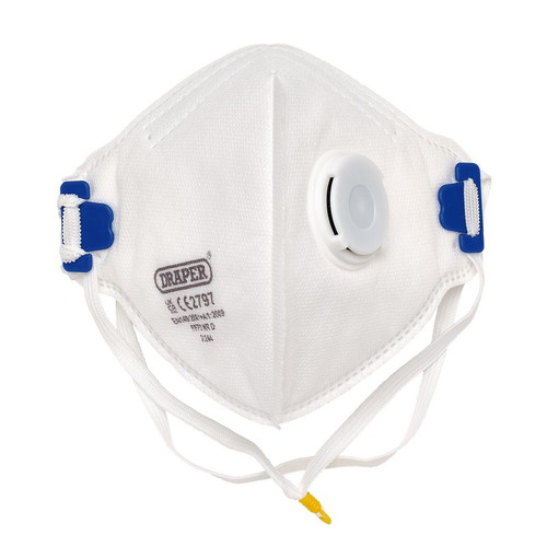 Draper 21244 FPP3 NR Vertical Fold Flat Face Masks with Valve (Pack of 10)