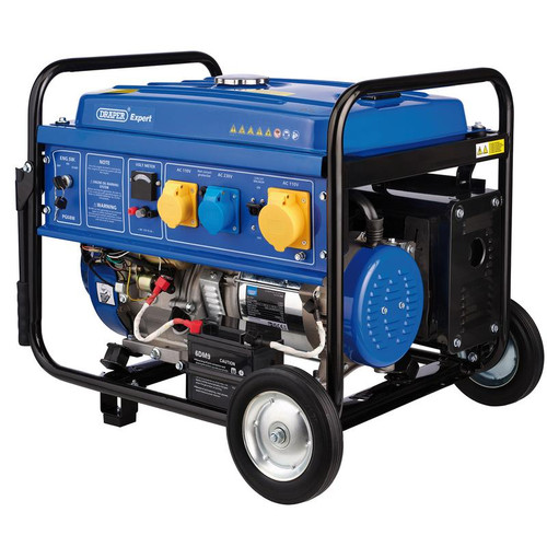 Draper Expert 23987 Petrol Generator with Wheels, 5000W