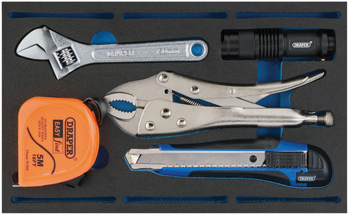 Draper 63543 Tool Kit in 1/4 Drawer EVA Insert Tray (5 Piece)