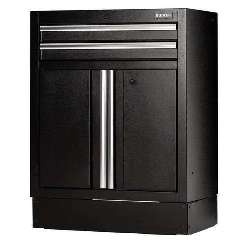 Bunker MS400-2BU Modular Floor Cabinet, 2 Drawer, 2 Door, 680mm