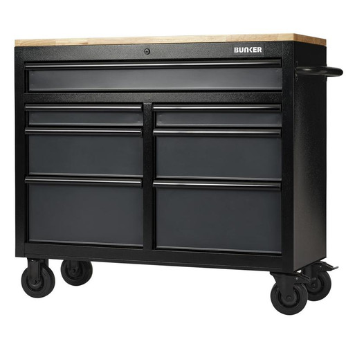 Bunker 27207 7 Drawer Workbench Roller Tool Cabinet, 41", Grey