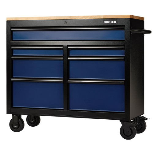 Draper 27210 BUNKER 7 Drawer Workbench Roller Tool Cabinet, 41", Blue