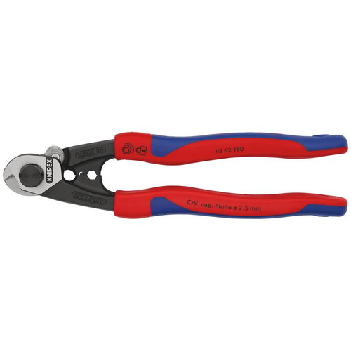 KNIPEX 36142 95 62 190 SB Wire Rope Cutter, 190mm