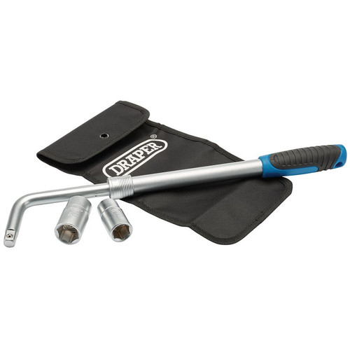 Draper 19152 Extending Wheel Nut Wrench, 1/2" Sq. Dr., 380-520mm