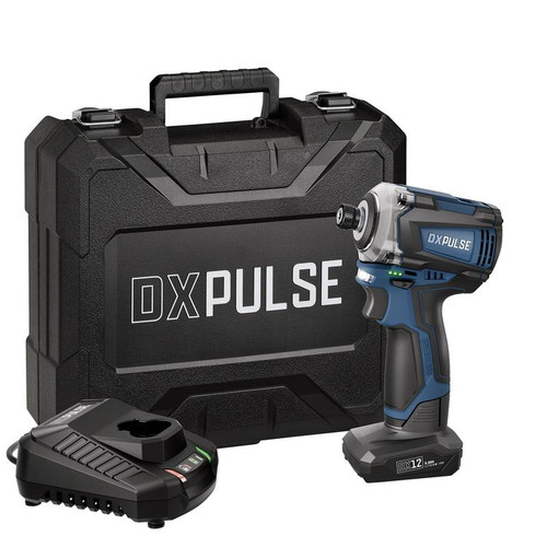 DXPULSE 27962 12V Brushless Impact Driver Kit, 1/4" Sq. Dr., 1 x 5.0Ah Battery, 1 x Fast Charger