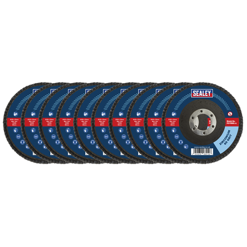 Sealey FD1156010 115mm Zirconium Flap Discs 60Grit 22mm Bore - Pack of 10