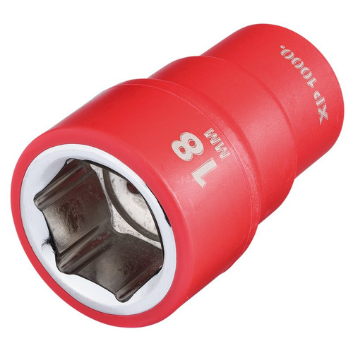 XP1000 17654 VDE Socket, 3/8" Sq. Dr., 18mm