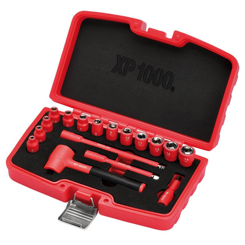XP1000 18115 VDE Metric Socket Set, 1/4" Sq. Dr. (17 Piece)