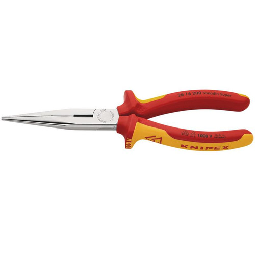 KNIPEX 81246 26 16 200 SB VDE Snipe Nose Side Cutting Pliers, 200mm
