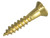 ForgeFix FPCSK346BR Wood Screw Slotted CSK Brass 3/4in x 6 ForgePack 25 - FORFPC346B