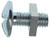 METALMATE® MEMRBN0512 Roofing Bolt & Nut ZP M5 x 12mm (Box 50) - MEMRBN0512