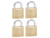 Master Lock 130EURQNOP Solid Brass 30mm Padlock 4-Pin - Keyed Alike x 4 - MLK130Q