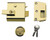 Yale Locks P1 Double Security Nightlatch 60mm Backset Brasslux Finish Visi