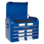 Premier AP28COMBO2BWS Retro Style Topchest, Mid-Box Tool Chest & Rollcab Combination 10 Drawer - Blue with White Stripes