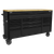 Superline Pro AP6215BE Black Edition Mobile Trolley with Wooden Worktop 15 Drawer 1549mm