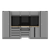 Superline Pro APMSBESTACK01W Black Edition Storage System with Rubber Wood Worktop 3.24m