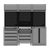 Superline Pro APMSBESTACK03SS Black Edition Storage System with Stainless Worktop 2.04m