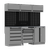 Superline Pro APMSBESTACK03SS Black Edition Storage System with Stainless Worktop 2.04m